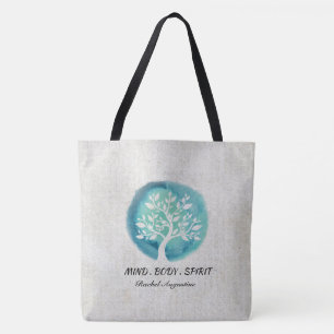Yoga Meditation Instructor Elegant Waterverf Boom Tote Bag