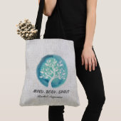 Yoga Meditation Instructor Elegant Waterverf Boom Tote Bag (Dichtbij)