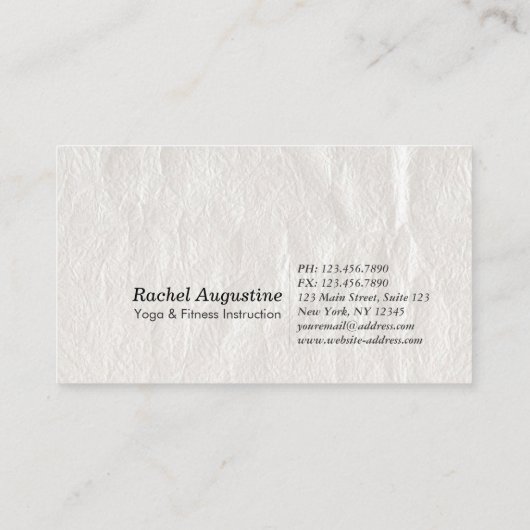 Yoga Meditation Instructor Elegant White Blauwgroe Visitekaartje (Achterkant)