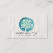 Yoga Meditation Instructor Elegant White Blauwgroe Visitekaartje (Voorkant)
