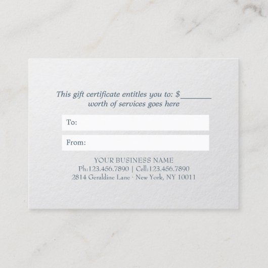 Yoga Meditation Instructor Gift Certificate OM Kortingskaartje (Achterkant)