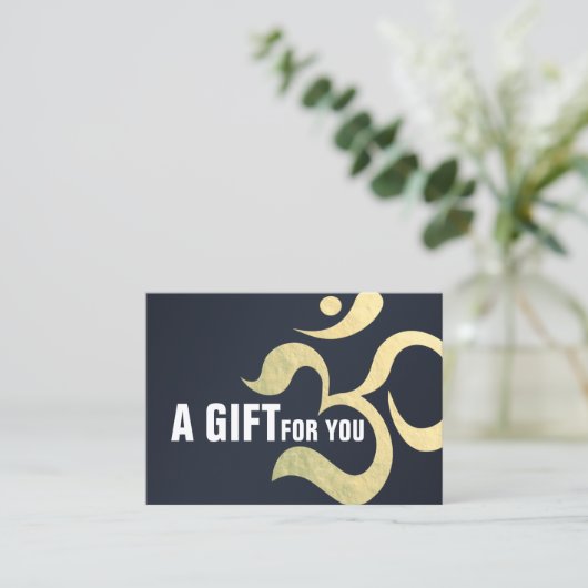 Yoga Meditation Instructor Gift Certificate OM Kortingskaartje (Staand voorkant)