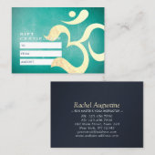Yoga Meditation Instructor Gift Certificate OM Kortingskaartje (Voorkant / Achterkant)