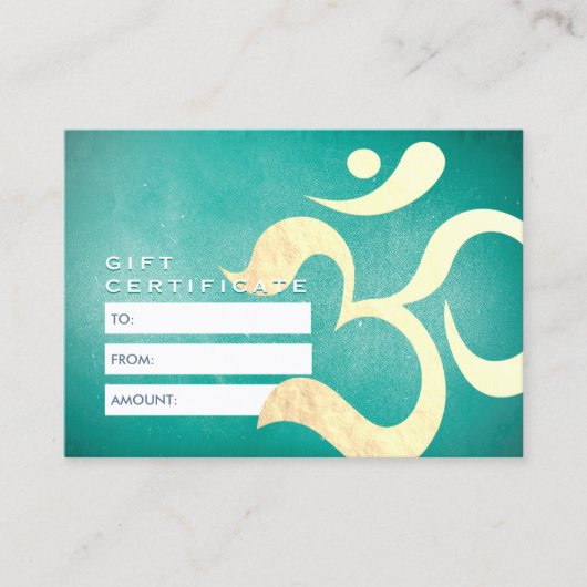 Yoga Meditation Instructor Gift Certificate OM Kortingskaartje (Voorkant)