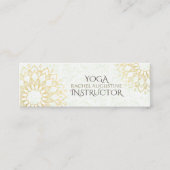 Yoga Meditation Instructor Gold Floral Mandala Mini Visitekaartje (Voorkant)