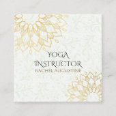 Yoga Meditation Instructor Gold Floral Mandala Vierkante Visitekaartje (Voorkant)