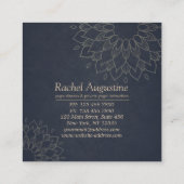 Yoga Meditation Instructor Gold Floral Mandala Vierkante Visitekaartje (Achterkant)
