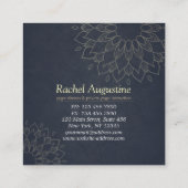 Yoga Meditation Instructor Gold Floral Mandala Vierkante Visitekaartje (Achterkant)