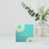 Yoga Meditation Instructor Gold Floral Mandala Vierkante Visitekaartje (Staand voorkant)