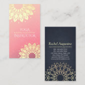 Yoga Meditation Instructor Gold Floral Mandala Visitekaartje (Voorkant / Achterkant)