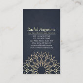 Yoga Meditation Instructor Gold Floral Mandala Visitekaartje (Achterkant)