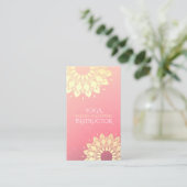 Yoga Meditation Instructor Gold Floral Mandala Visitekaartje (Staand voorkant)
