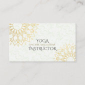 Yoga Meditation Instructor Gold Floral Mandala Visitekaartje (Voorkant)