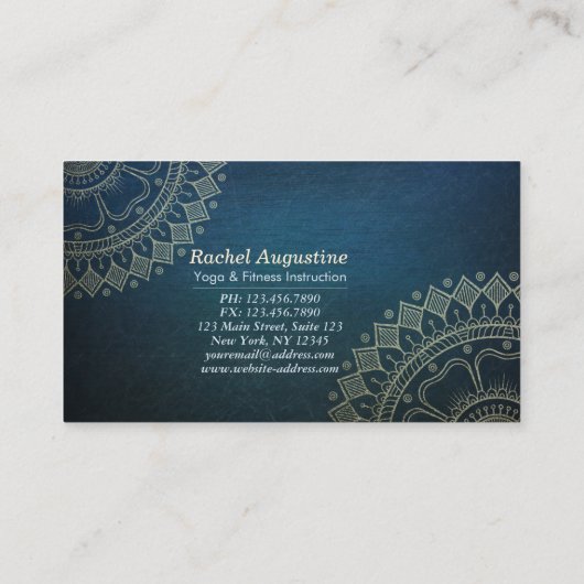 Yoga Meditation Instructor Gold Mandala Class Pass Klantenkaartje (Achterkant)