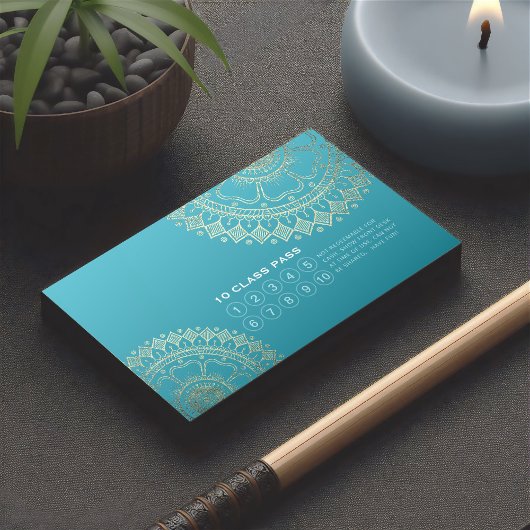 Yoga Meditation Instructor Gold Mandala Class Pass Klantenkaartje