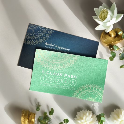 Yoga Meditation Instructor Gold Mandala Class Pass Klantenkaartje