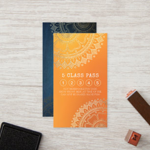 Yoga Meditation Instructor Gold Mandala Class Pass Klantenkaartje