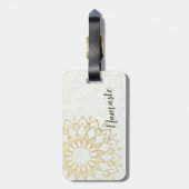 Yoga Meditation Instructor Gold Mandala Flowers Bagagelabel (Achterkant verticaal)
