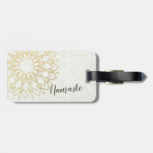 Yoga Meditation Instructor Gold Mandala Flowers Bagagelabel (Achterkant horizontaal)