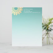 Yoga Meditation Instructor Gold Mandala Flowers Briefhoofd (Staand voorkant)