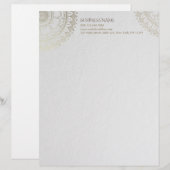 Yoga Meditation Instructor Gold Mandala Flowers Briefhoofd (Voorkant / Achterkant)