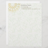 Yoga Meditation Instructor Gold Mandala Flowers Briefhoofd (Voorkant / Achterkant)