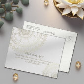 Yoga Meditation Instructor Gold Mandala Flowers Briefkaart