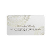 Yoga Meditation Instructor Gold Mandala Flowers Etiket (Voorkant)