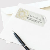 Yoga Meditation Instructor Gold Mandala Flowers Etiket