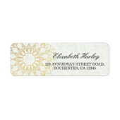 Yoga Meditation Instructor Gold Mandala Flowers Etiket (Voorkant)