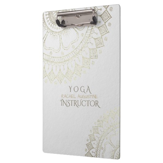 Yoga Meditation Instructor Gold Mandala Flowers Klembord (Links)