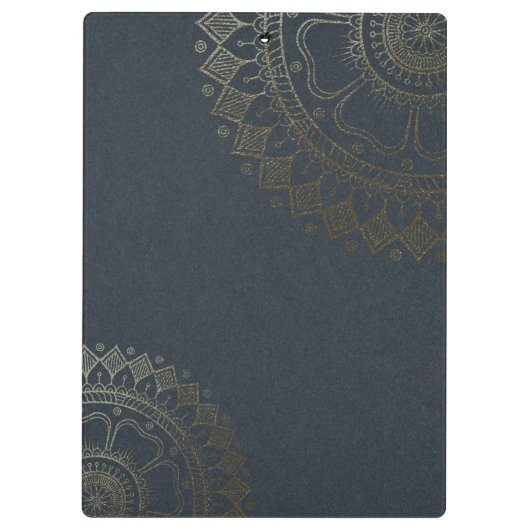 Yoga Meditation Instructor Gold Mandala Flowers Klembord (Achterkant)