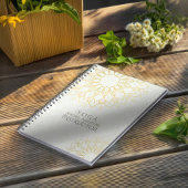 Yoga Meditation Instructor Gold Mandala Flowers Notitieboek