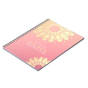 Yoga Meditation Instructor Gold Mandala Flowers Notitieboek