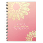 Yoga Meditation Instructor Gold Mandala Flowers Notitieboek (Voorkant)
