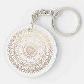 Yoga Meditation Instructor Gold Mandala Flowers Sleutelhanger (Achterkant)
