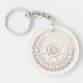Yoga Meditation Instructor Gold Mandala Flowers Sleutelhanger (Voorkant)