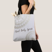 Yoga Meditation Instructor Gold Mandala Flowers Tote Bag (Dichtbij)