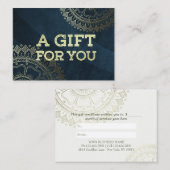 Yoga Meditation Instructor Gold Mandala Navy Blue Kortingskaartje (Voorkant / Achterkant)