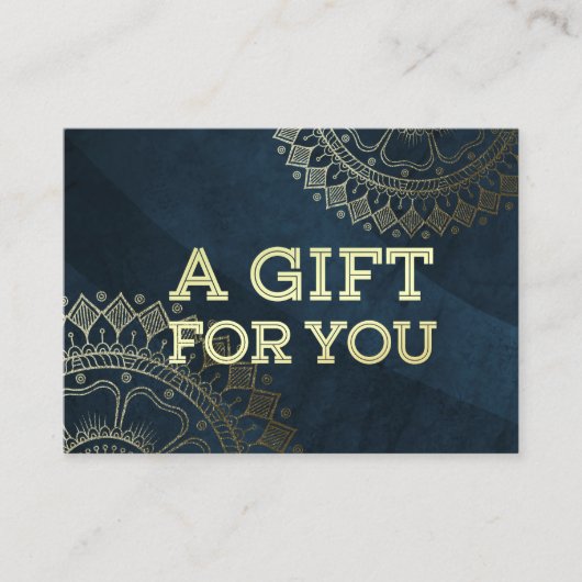 Yoga Meditation Instructor Gold Mandala Navy Blue Kortingskaartje (Voorkant)