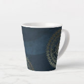 Yoga Meditation Instructor Gold Mandala Navy Blue Latte Mok (Rechterhoek)