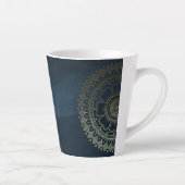 Yoga Meditation Instructor Gold Mandala Navy Blue Latte Mok (Rechts)