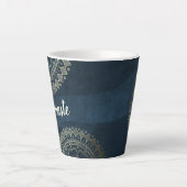Yoga Meditation Instructor Gold Mandala Navy Blue Latte Mok (Voorkant)