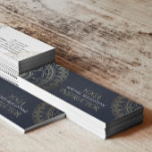 Yoga Meditation Instructor Gold Mandala Navy Blue Mini Visitekaartje