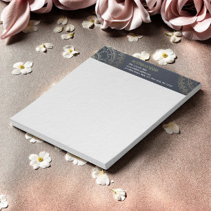 Yoga Meditation Instructor Gold Mandala Navy Blue Notitieblok