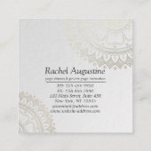 Yoga Meditation Instructor Gold Mandala Navy Blue Vierkante Visitekaartje (Achterkant)