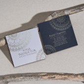 Yoga Meditation Instructor Gold Mandala Navy Blue Vierkante Visitekaartje