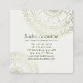 Yoga Meditation Instructor Gold Mandala Navy Blue Vierkante Visitekaartje (Achterkant)