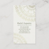 Yoga Meditation Instructor Gold Mandala Navy Blue Visitekaartje (Achterkant)