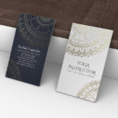 Yoga Meditation Instructor Gold Mandala Navy Blue Visitekaartje